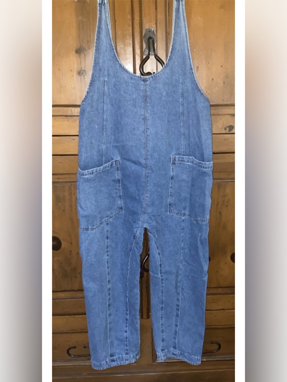 OH Jeans Oversized Denim Overalls-Women’s LARGE-Pockets-Boho-Hippie-Granola